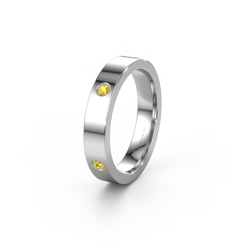 Image of Wedding ring WH0104L14BP 585 white gold ±0.16x0.08 in Yellow sapphire 2.2 mm
