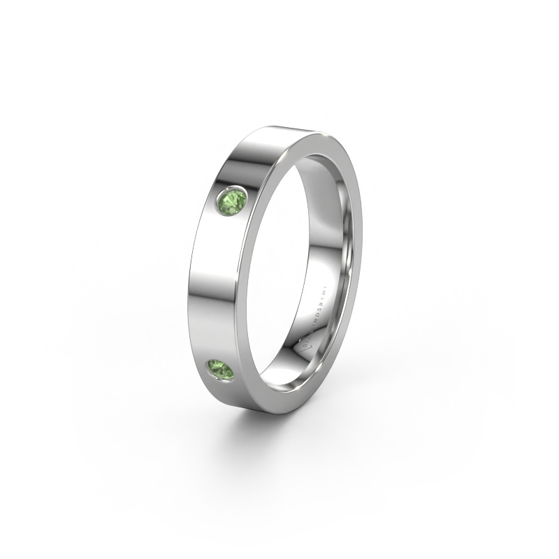 Image of Wedding ring WH0104L14BP 950 platinum ±0.16x0.08 in Tourmaline green 2.2 mm