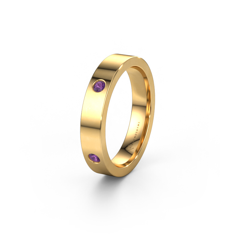Bild von Ehering WH0104L14BP 585 Gold ±4x2 mm Amethyst 2.2 mm