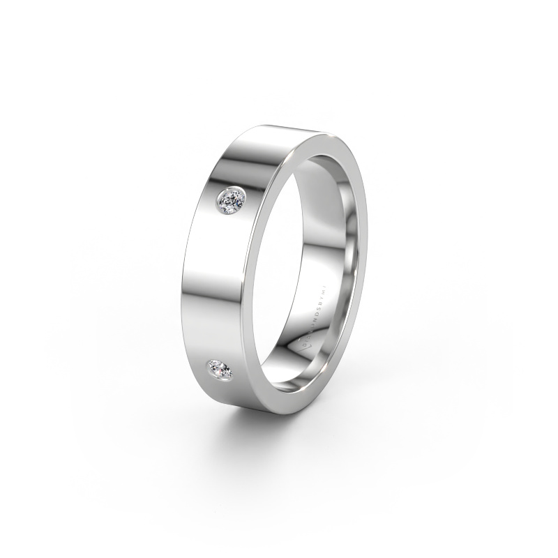 Bild von Ehering WH0104L15BP 585 Weißgold ±4 x 2 mm Diamant 0.15 crt
