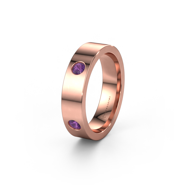 Bild von Ehering WH0104L15BP 585 Roségold ±4x2 mm Amethyst 3 mm