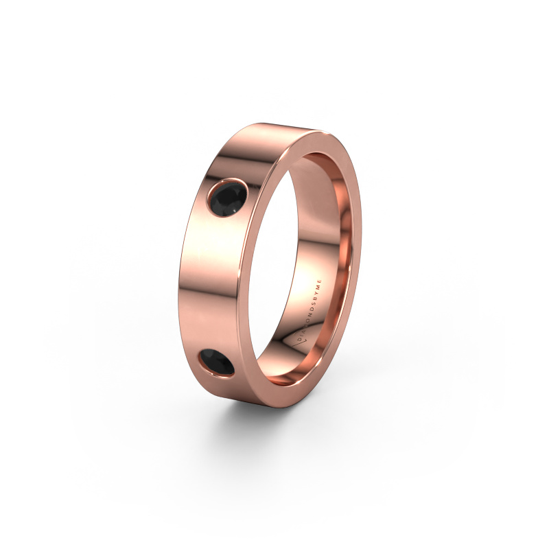 Image of Wedding ring WH0104L15BP 585 rose gold ±0.16x0.08 in Black diamond 0.60 crt