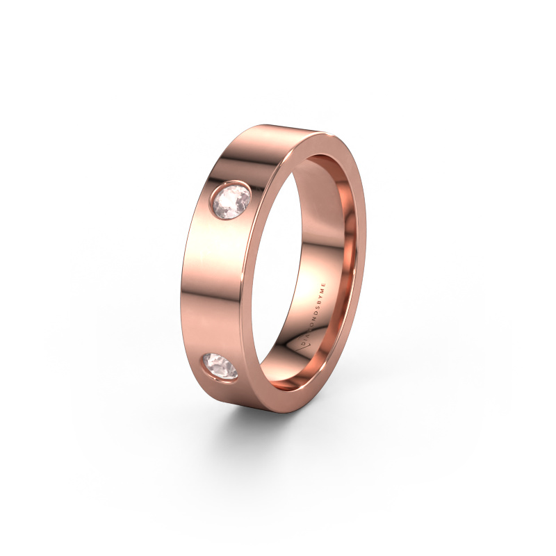 Bild von Ehering WH0104L15BP 585 Roségold ±4x2 mm Morganit Champagner 3 mm