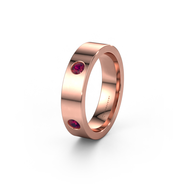 Afbeelding van Trouwring WH0104L15BP 585 rosé goud ±4x2 mm Rhodoliet 3 mm