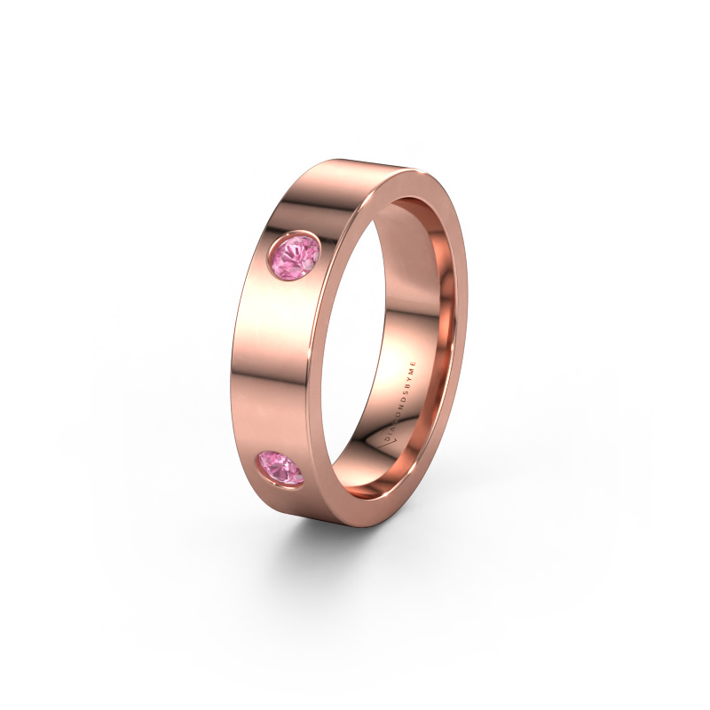 Bild von Ehering WH0104L15BP 585 Roségold ±4x2 mm Pink Saphir 3 mm