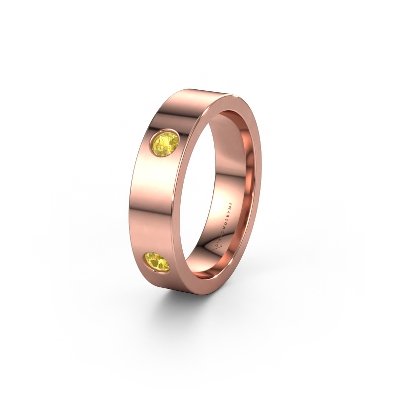 Image of Wedding ring WH0104L15BP 585 rose gold ±0.16x0.08 in Yellow sapphire 3 mm