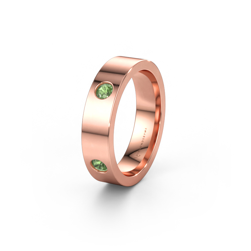 Immagine di Fede nuziale WH0104L15BP 585 oro rosa ±4 x 2 mm Tormalina verde 3 mm