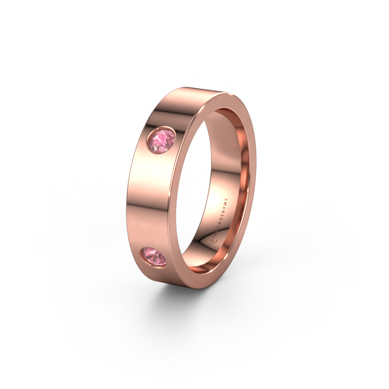 Image of Wedding ring WH0104L15BP 585 rose gold ±0.16x0.08 in Tourmaline pink 3 mm