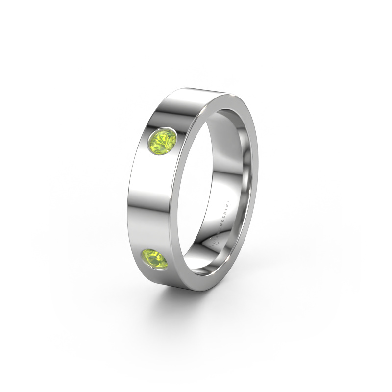 Image of Wedding ring WH0104L15BP 585 white gold ±0.16x0.08 in Peridot 3 mm