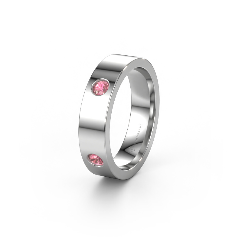 Image of Wedding ring WH0104L15BP 585 white gold ±0.16x0.08 in Tourmaline pink 3 mm