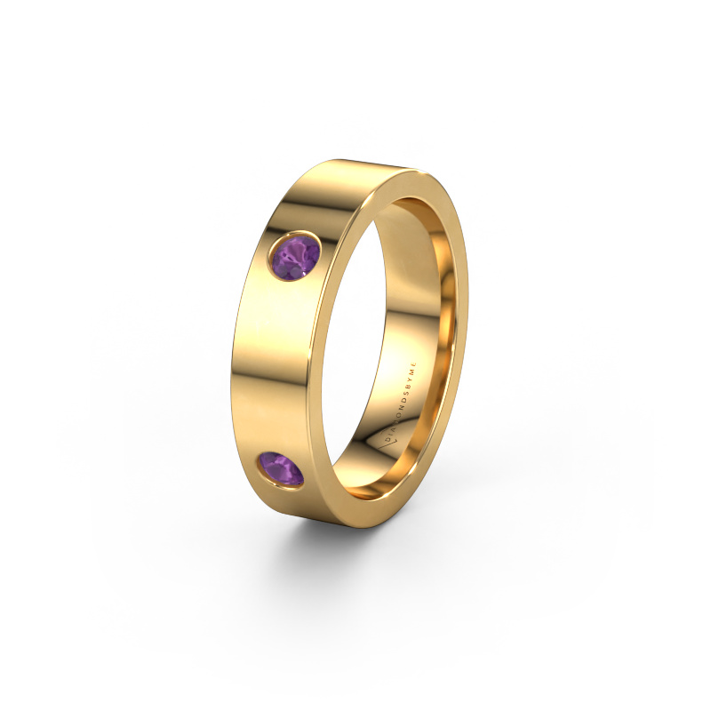 Image of Wedding ring WH0104L15BP 585 gold ±0.16x0.08 in Amethyst 3 mm