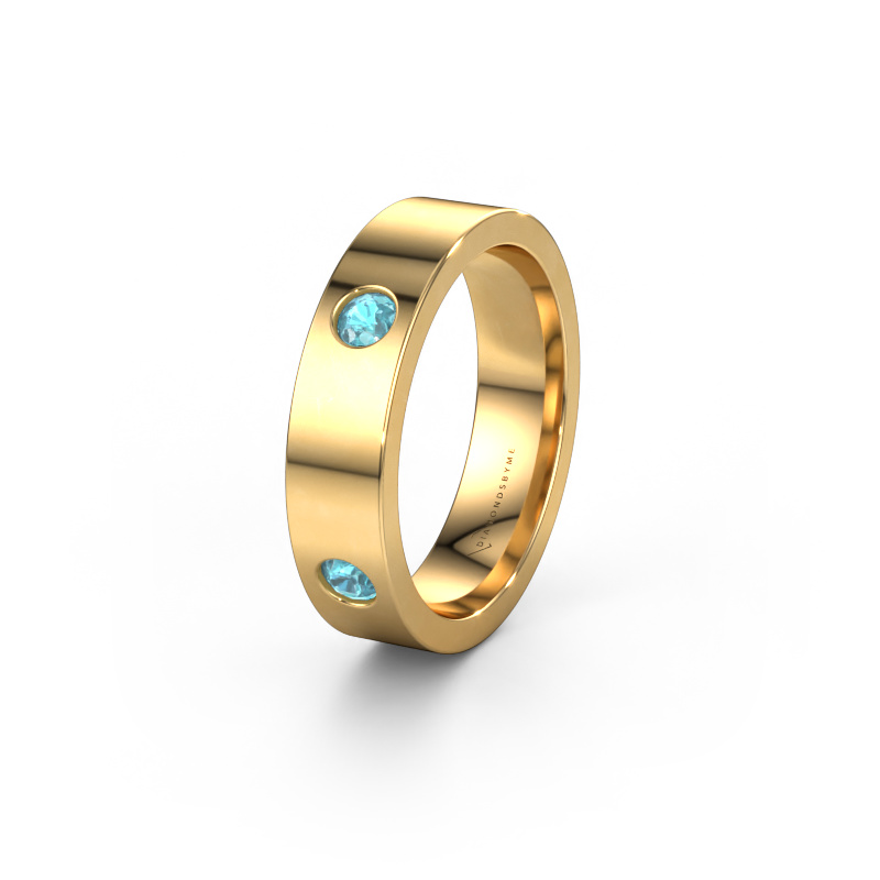 Bild von Ehering WH0104L15BP 585 Gold ±4x2 mm Blau Topas 3 mm