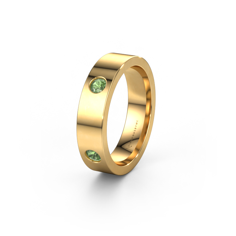 Bild von Ehering WH0104L15BP 585 Gold ±4x2 mm Turmalin grün 3 mm