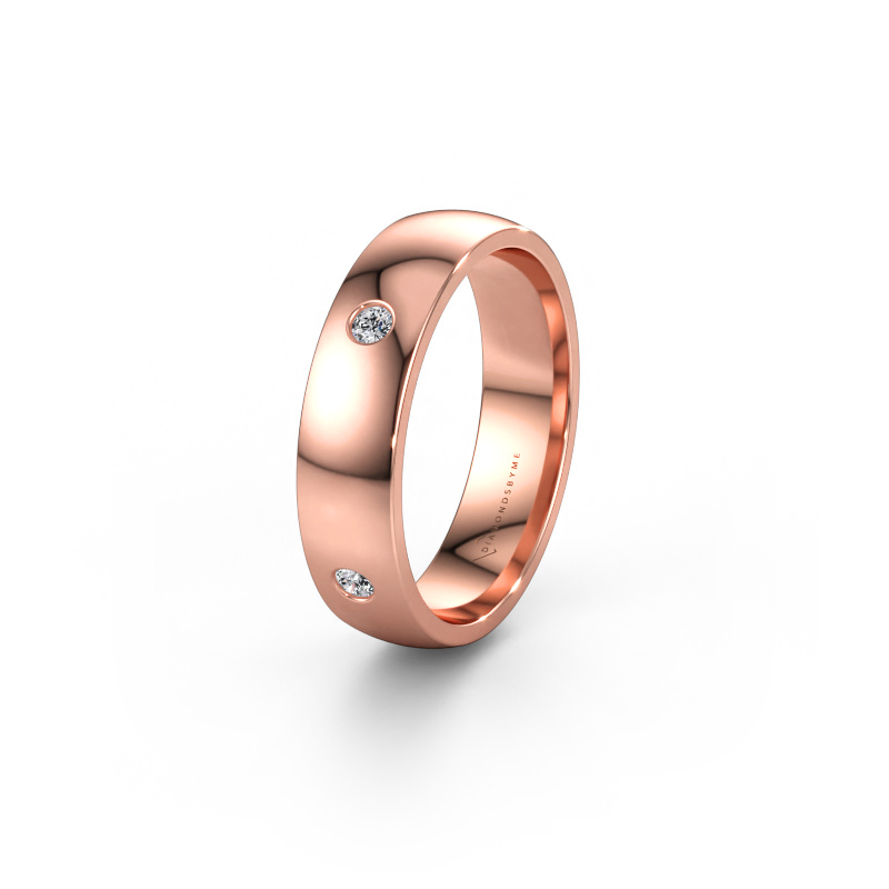 Image de Bague de mariage WH0104L25AP 585 or rose ±5 x 1,7 mm Diamant 0.15 crt