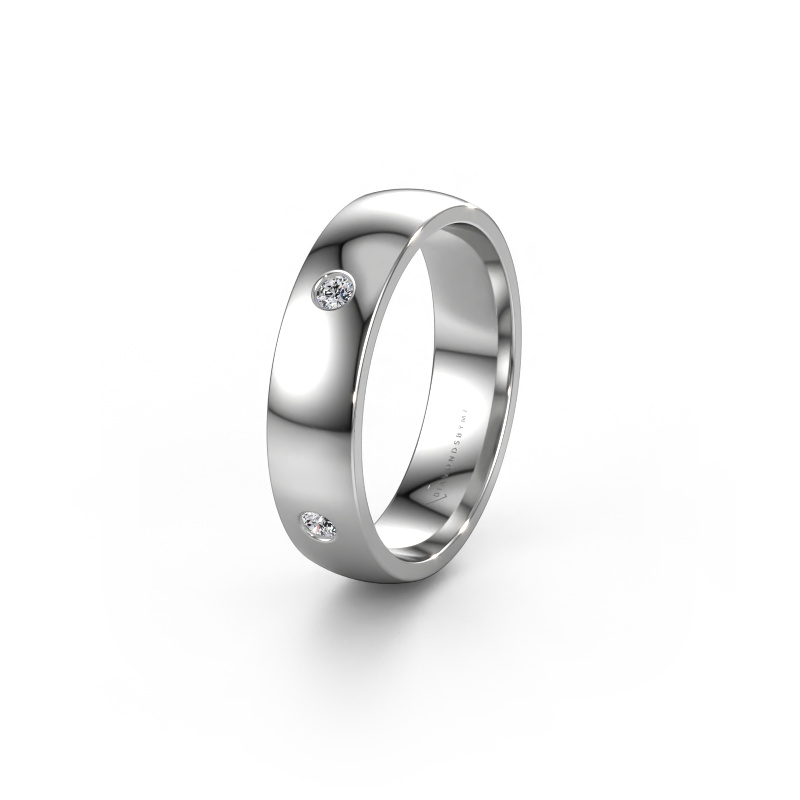 Image of Wedding ring WH0104L25AP 950 platinum ±5 x 1.7 mm Diamond 0.15 crt
