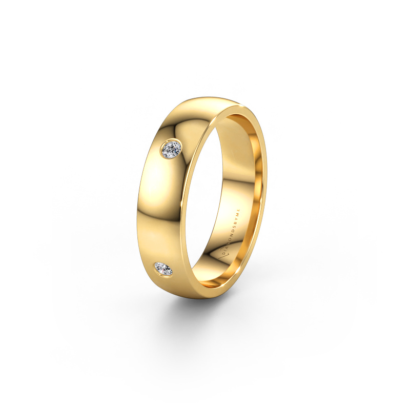 Image of Wedding ring WH0104L25AP 585 gold ±5 x 1.7 mm Diamond 0.15 crt