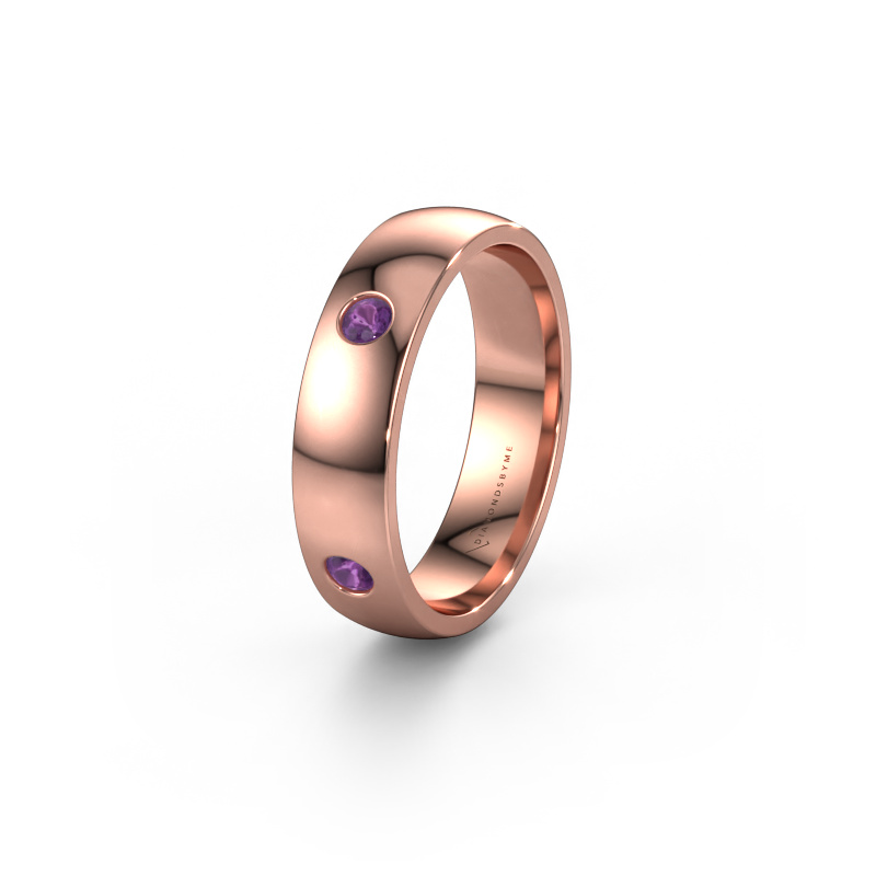 Bild von Ehering WH0104L25AP 585 Roségold ±5x1.7 mm Amethyst 2.5 mm