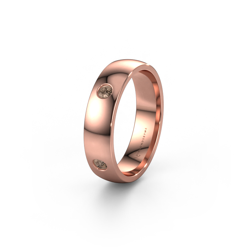 Afbeelding van Huwelijksring WH0104L25AP 585 rosé goud ±5x1.7 mm Bruine diamant 0.30 crt