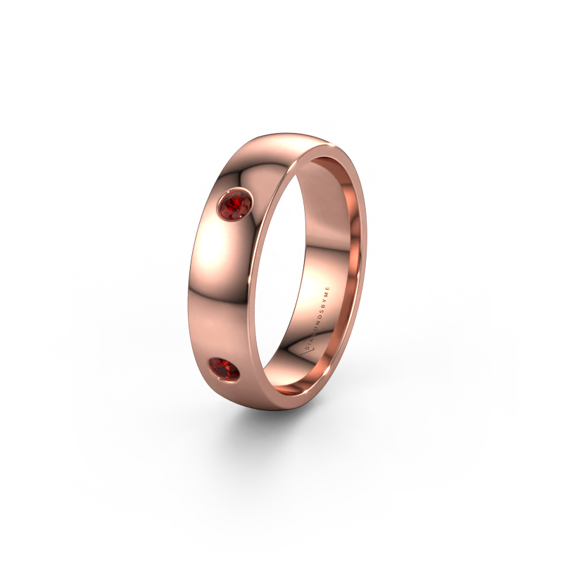 Bild von Ehering WH0104L25AP 585 Roségold ±5x1.7 mm Granat 2.5 mm