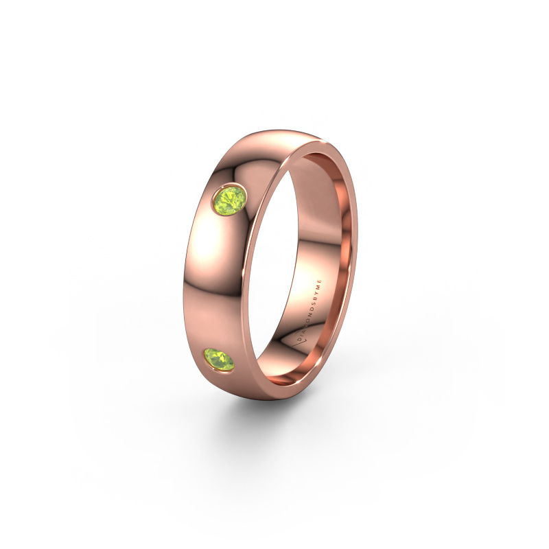 Image de Bague de mariage WH0104L25AP 585 or rose ±5x1.7 mm Péridot 2.5 mm