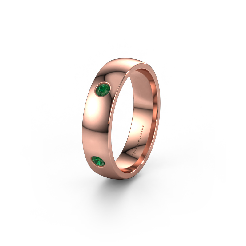 Image of Weddings ring WH0104L25AP 585 rose gold ±0.20x0.07 in Emerald 2.5 mm