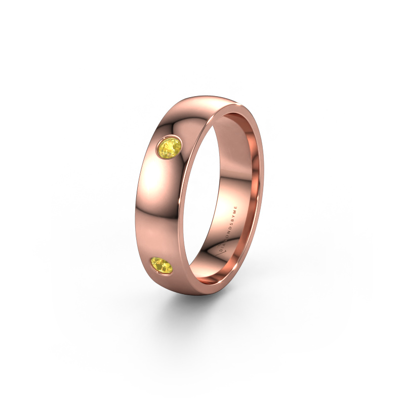 Image de Bague de mariage WH0104L25AP 585 or rose ±5x1.7 mm Saphir jaune 2.5 mm