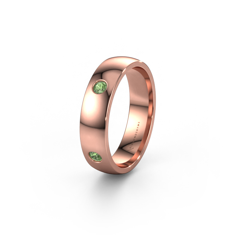 Bild von Ehering WH0104L25AP 585 Roségold ±5x1.7 mm Turmalin grün 2.5 mm