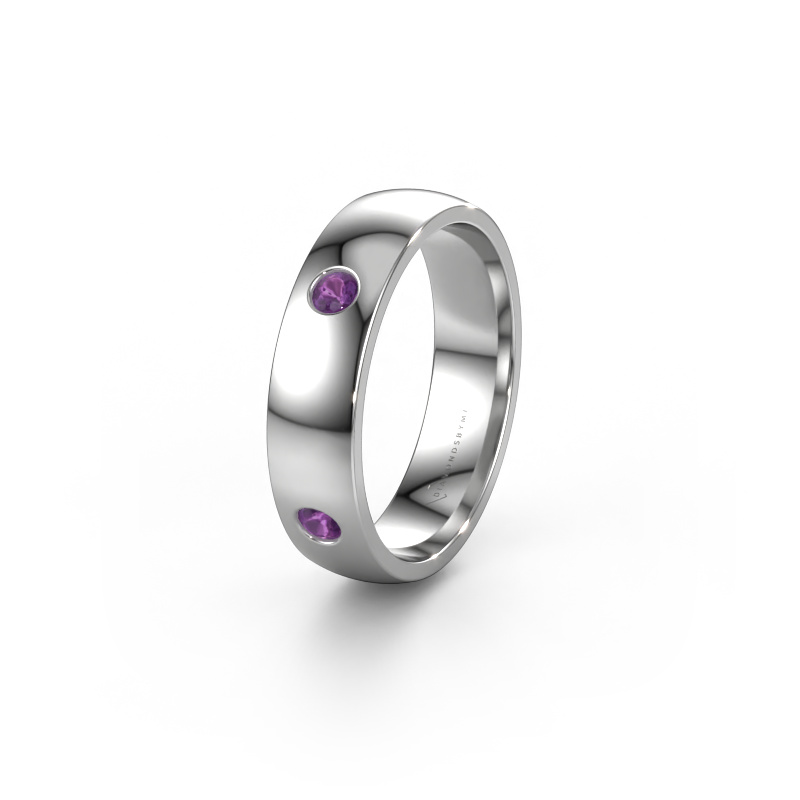 Bild von Ehering WH0104L25AP 585 Weißgold ±5x1.7 mm Amethyst 2.5 mm
