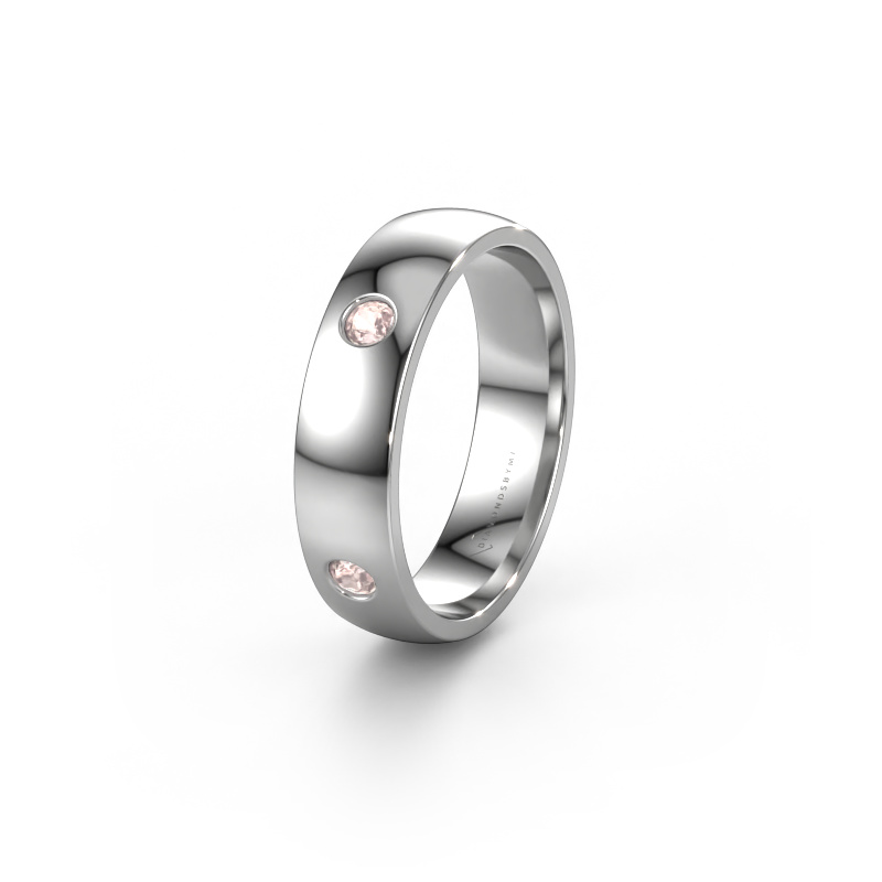Image of Weddings ring WH0104L25AP 950 platinum ±0.20x0.07 in Morganite champagne 2.5 mm