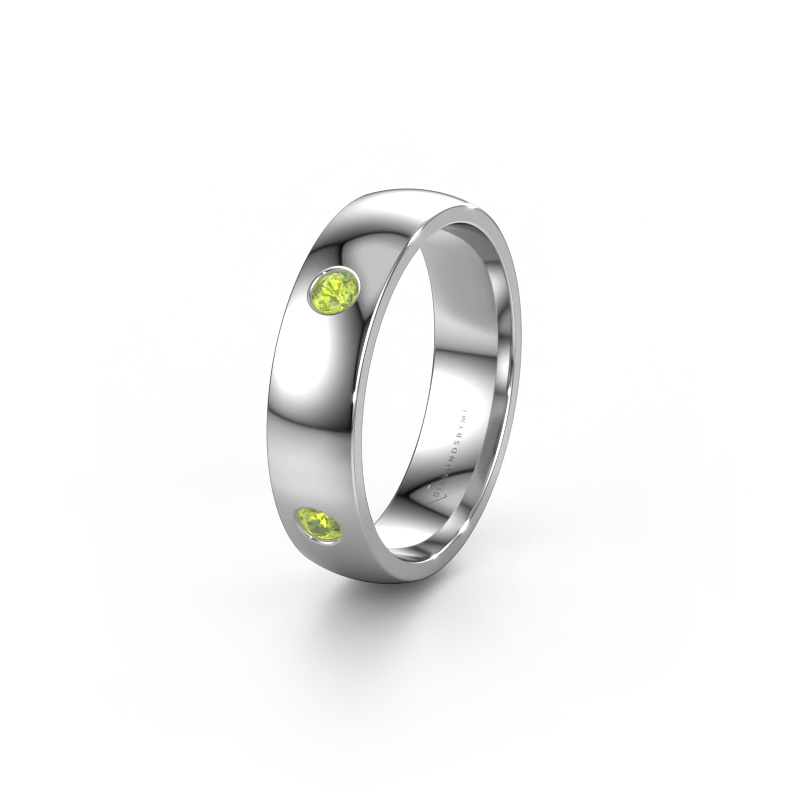 Bild von Ehering WH0104L25AP 585 Weißgold ±5x1.7 mm Peridot 2.5 mm