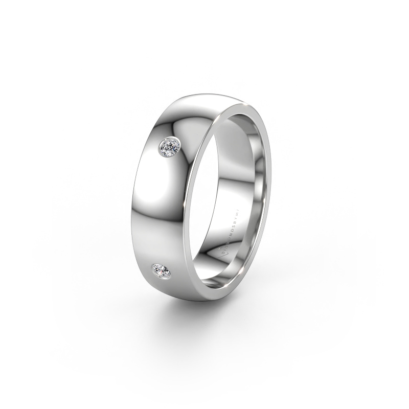 Bild von Ehering WH0104L26BP 585 Weißgold ±6 x 2 mm Diamant