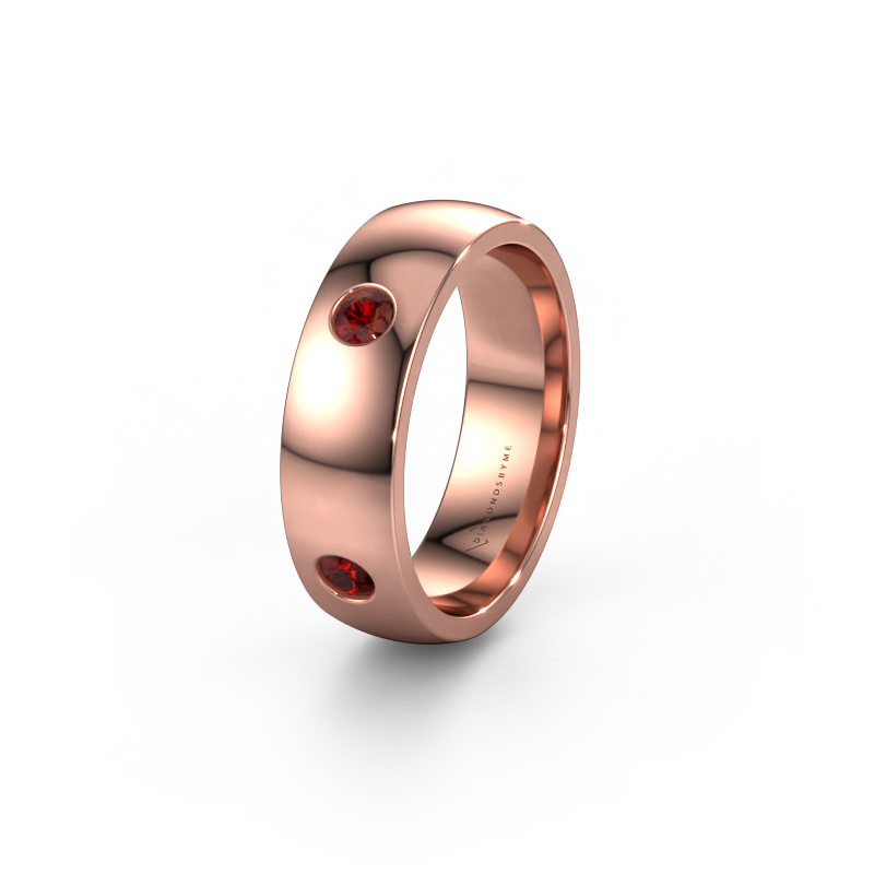 Image of Wedding ring WH0104L26BP 585 rose gold ±0.24x0.08 in Garnet