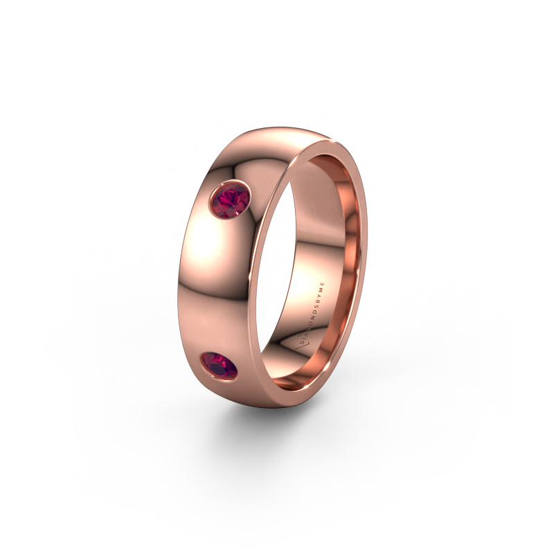 Image of Wedding ring WH0104L26BP 585 rose gold ±0.24x0.08 in Rhodolite
