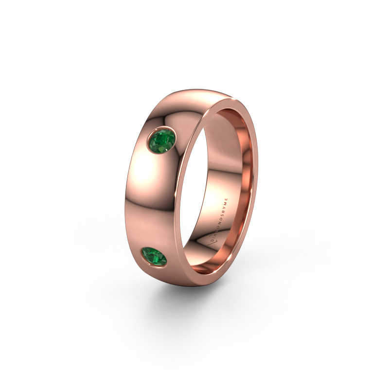 Image of Wedding ring WH0104L26BP 585 rose gold ±0.24x0.08 in Emerald