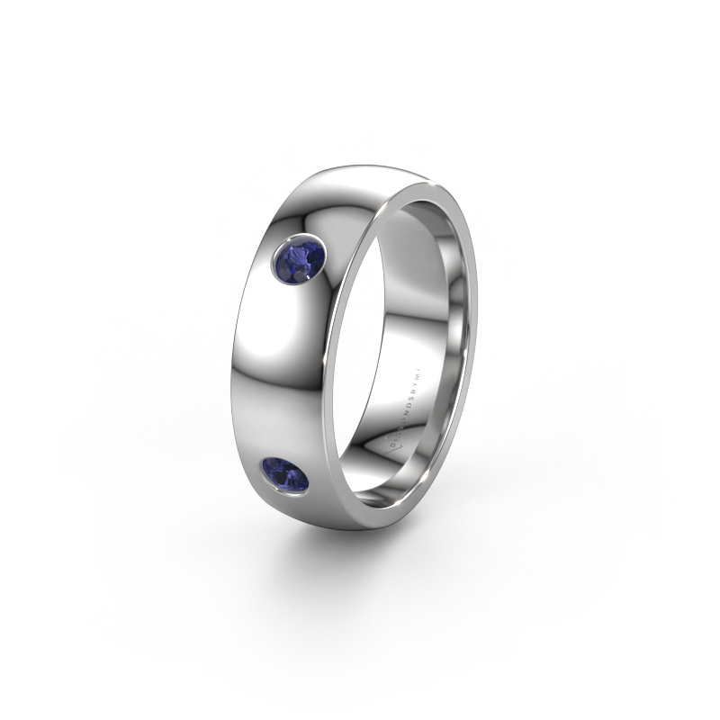Image of Wedding ring WH0104L26BP 950 platinum ±0.24x0.08 in Sapphire