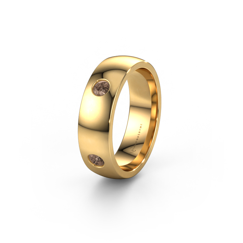 Image of Wedding ring WH0104L26BP 585 gold ±0.24x0.08 in Brown diamond