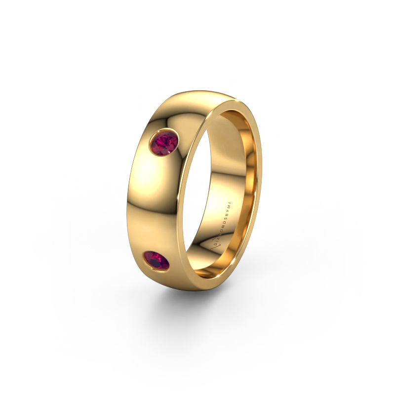 Image of Wedding ring WH0104L26BP 585 gold ±0.24x0.08 in Rhodolite