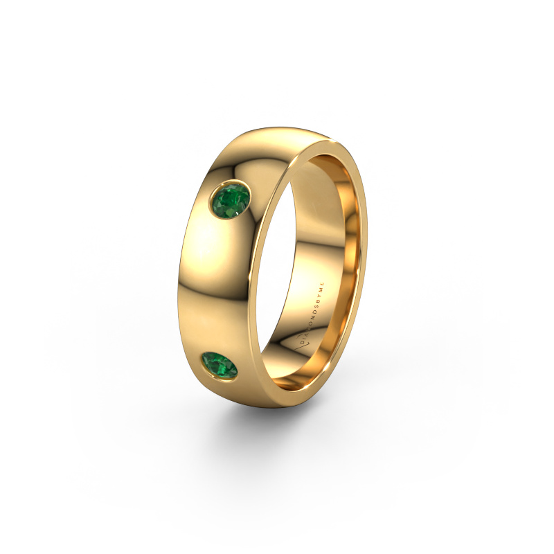 Image of Wedding ring WH0104L26BP 585 gold ±0.24x0.08 in Emerald