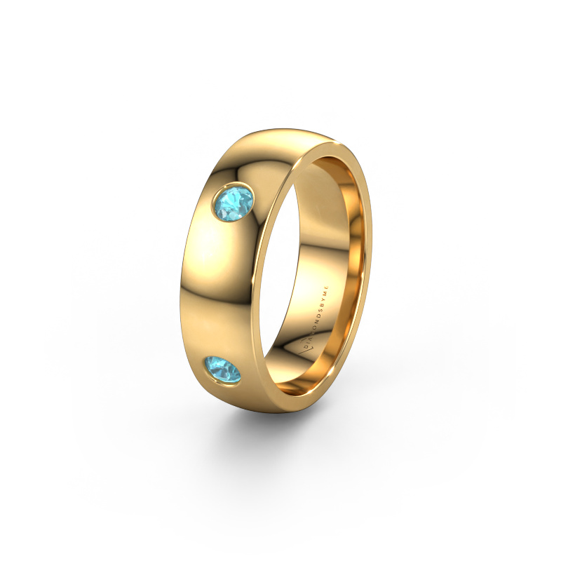 Image of Wedding ring WH0104L26BP 585 gold ±0.24x0.08 in Blue topaz