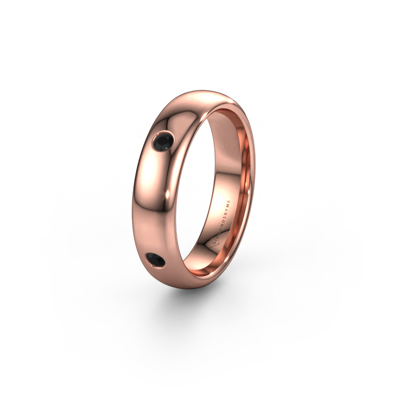 Image of Wedding ring WH0104L35BP 585 rose gold ±0.20x0.08 in Black diamond