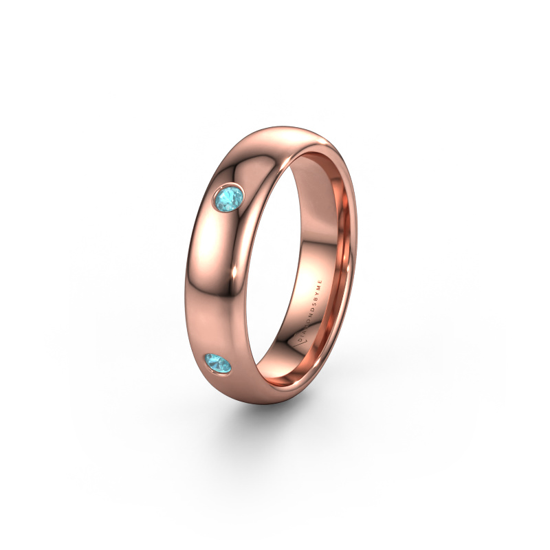 Image of Wedding ring WH0104L35BP 585 rose gold ±0.20x0.08 in Blue topaz