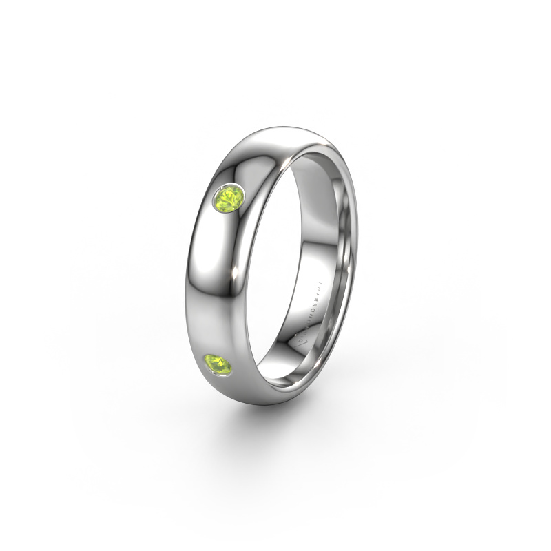 Image of Wedding ring WH0104L35BP 585 white gold ±0.20x0.08 in Peridot