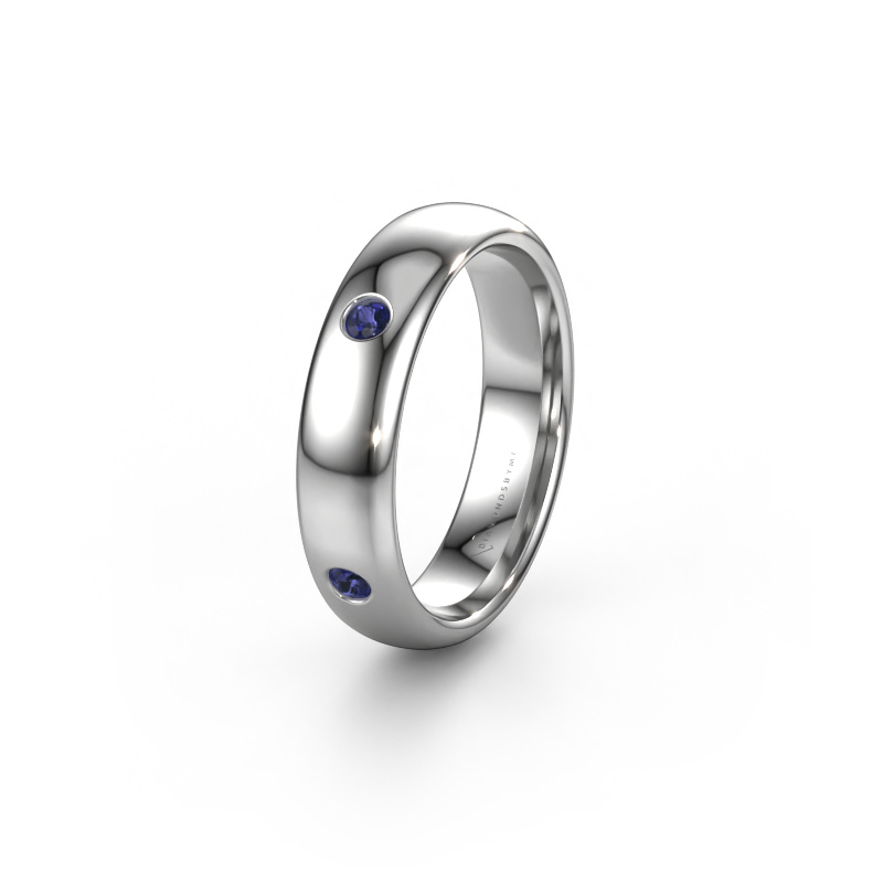 Image of Wedding ring WH0104L35BP 585 white gold ±0.20x0.08 in Sapphire