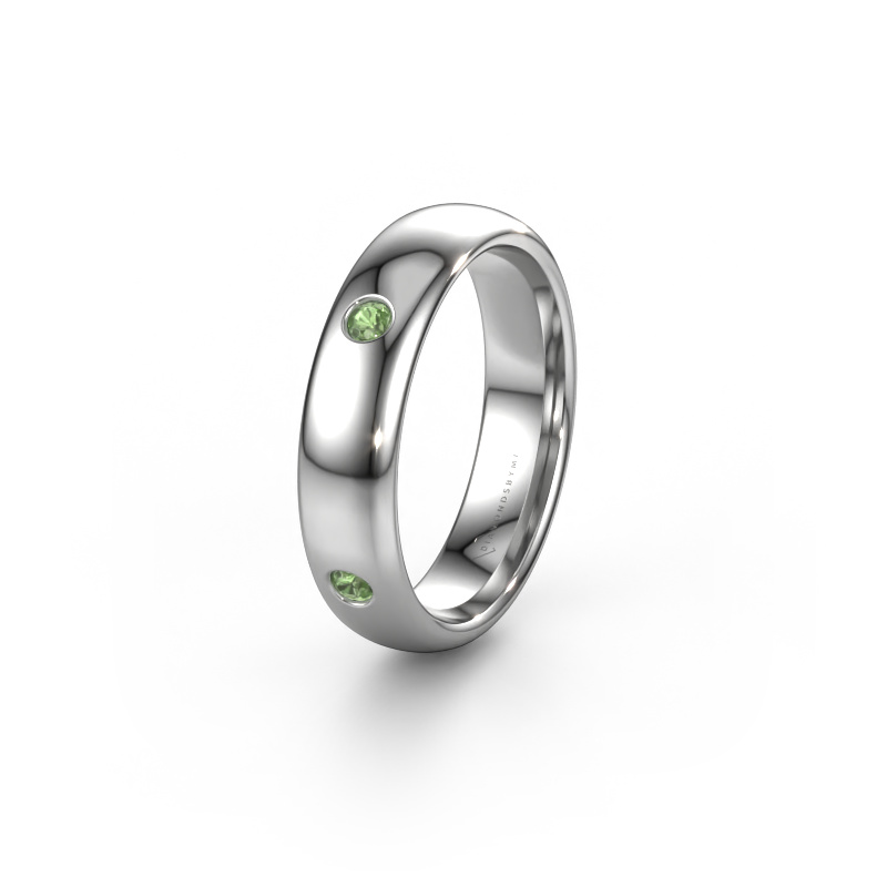 Image of Wedding ring WH0104L35BP 950 platinum ±0.20x0.08 in Tourmaline green