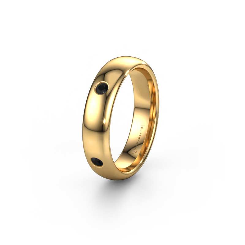 Bild von Ehering WH0104L35BP 585 Gold ±5x2 mm Schwarz Diamant