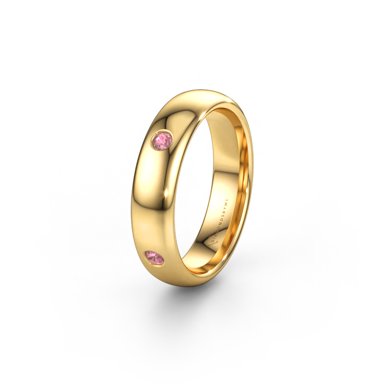 Immagine di Fede nuziale WH0104L35BP 585 oro ±5 x 2 mm Tormalina rosa