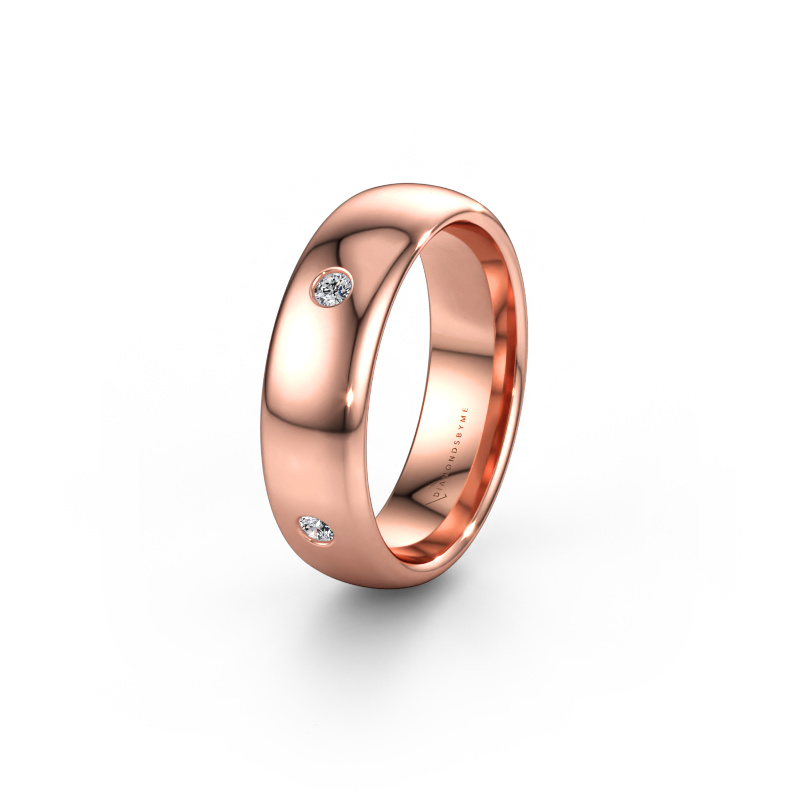 Afbeelding van Trouwring WH0104L36BP 585 rosé goud ±6 x 2 mm Diamant 0.15 crt