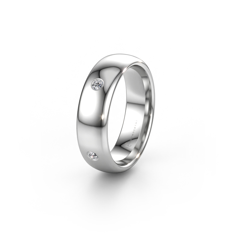 Bild von Ehering WH0104L36BP 585 Weißgold ±6 x 2 mm Diamant 0.15 crt