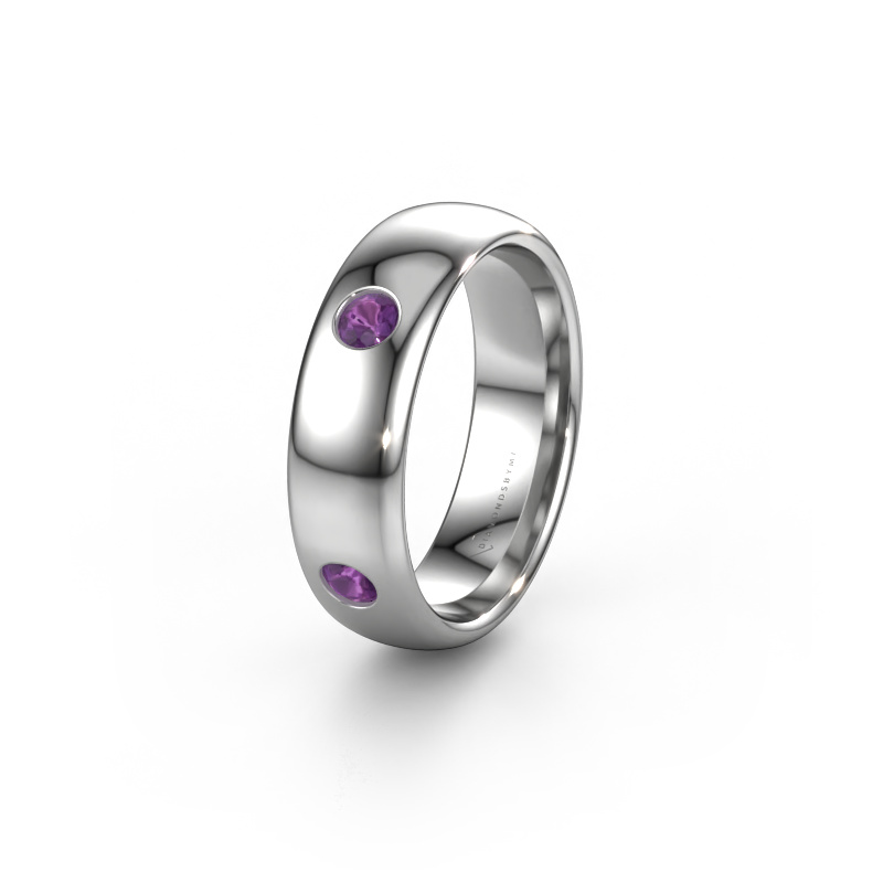 Bild von Ehering WH0104L36BP 585 Weißgold ±6x2 mm Amethyst 3 mm