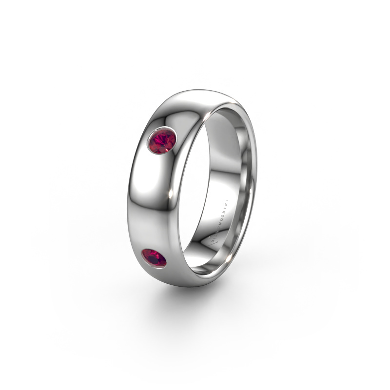 Image of Wedding ring WH0104L36BP 585 white gold ±0.24x0.08 in Rhodolite 3 mm